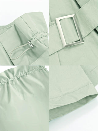 Belted Layered Wrap Cotton Skirt