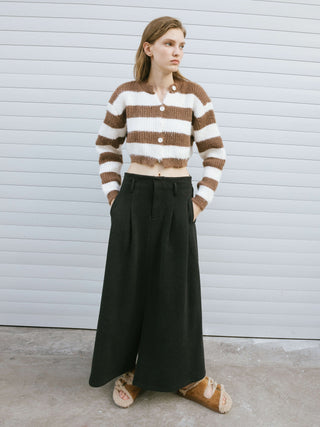 High Waist A-line Straight Long Skirt