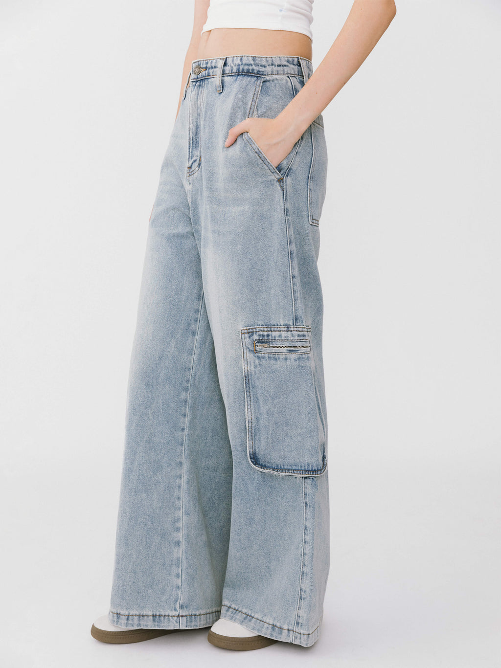 Wide Leg Cargo Jeans – CUBIC