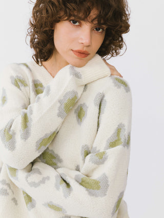 V-Neck Leopard Print Sweater