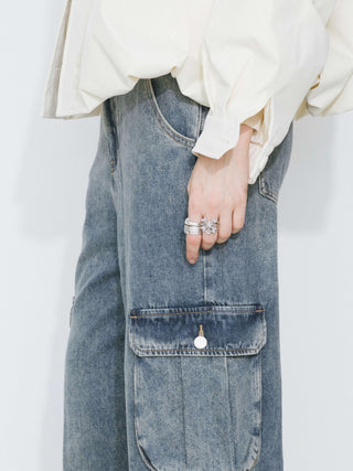 High Rise Cargo Jeans