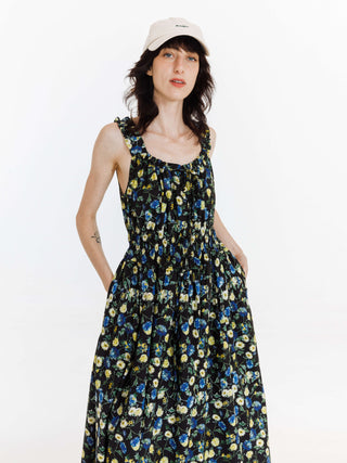 High Waist Floral Sling Dress