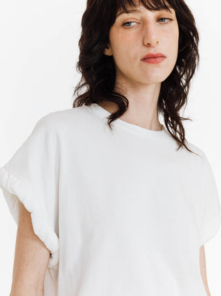 Round Neck White Casual T-shirt