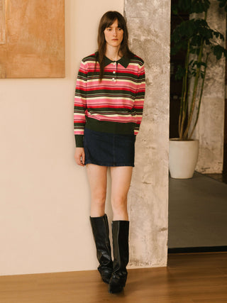 Striped Knitwear Jumper with Wool Blend