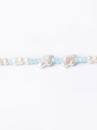 Pearls and Baby Blue Beaded Necklace