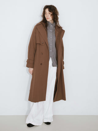 Double-Layer Long Trench Coat Style Down Coat