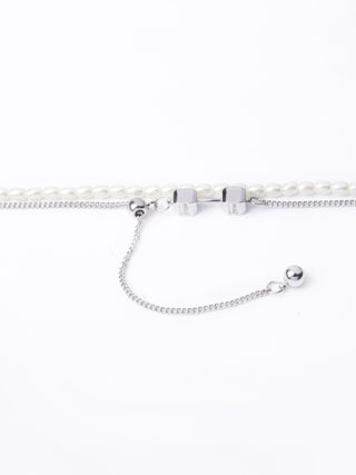 Pearl Dumbbell Double Layered Necklace