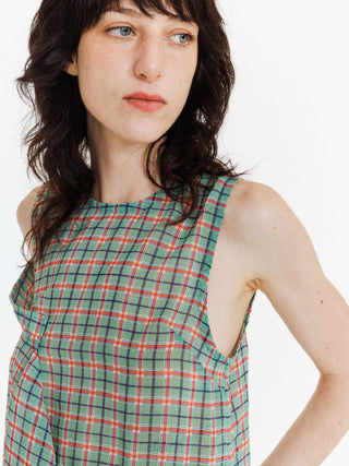 Plaid Irregular Tank Top