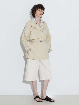 Short Length Belted Trench Coat