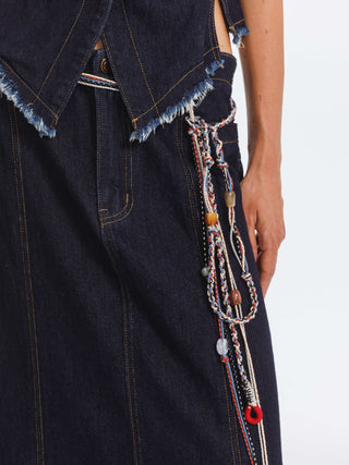 High Waist Denim Vintage A-line Skirt