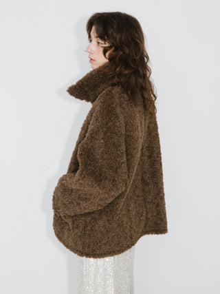 Brown Mid-length Boxy Coat