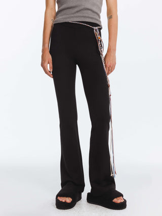 High Waisted Flared High Elastic Trousers