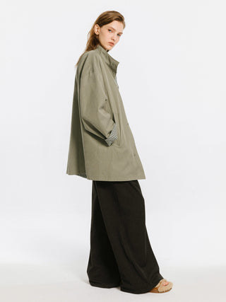 Funnel Neck Reversible Trench Coat