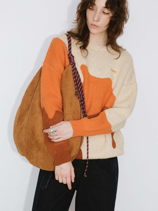 Melting Colour Block Oversized Knit Sweater