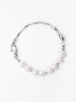 Natural Pearl Drip Silver Bracelet