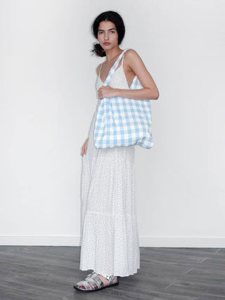 CUBIC 3D Embroidered Checked Canvas Bag