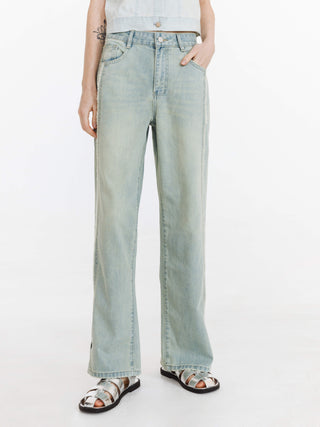 Fray Panelled Wide Leg Jeans