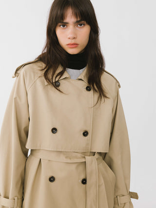 Double Breasted A-line Trench Coat