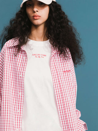 ONE BY CUBIC Checked Oversized Cotton Shirt