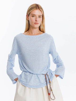 Loose Crew Neck Long Sleeve Knit Top