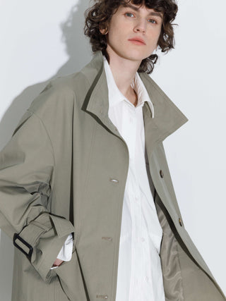 High Collar Long Trench Coat