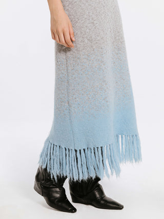 Gradient Knitted Maxi Dress with Wool Blend