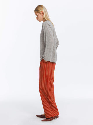 Retro Striped Straight Trousers