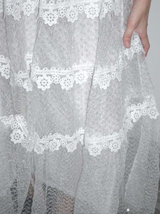 Lace Waist A-line Maxi Dress