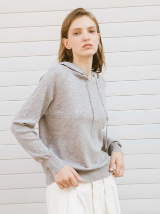 Thin Boxy Hoodie with Wool Blend