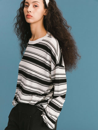 ONE BY CUBIC Stripped Knitwear Jumper with Wool Blend