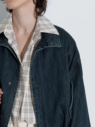 ONE BY CUBIC Funnel Neck Denim Jacket