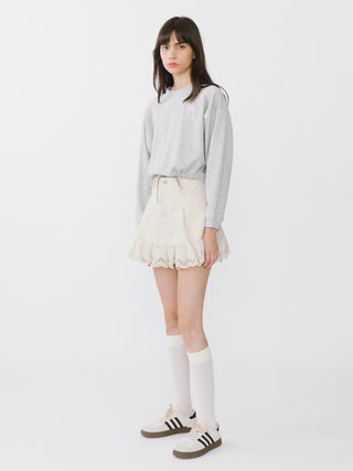 Wheat Lace Mini Skirt