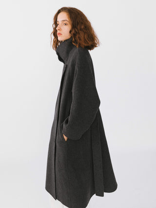 Single-Breasted Cashmere Long Coat