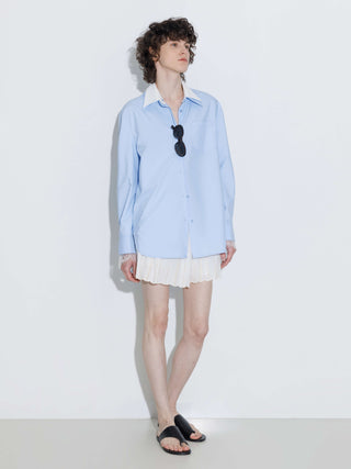 Double Wing Collar Shirt with Detachable Lace Collar