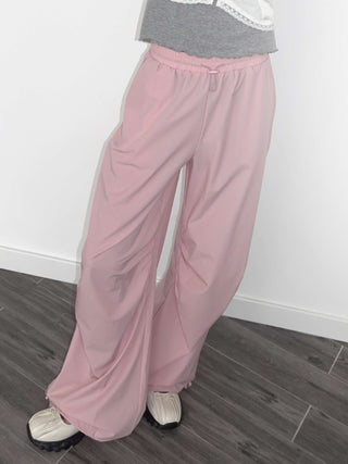 Loose Parachute Trousers with Elastic Waist