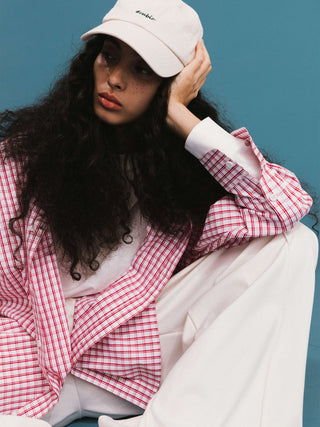 ONE BY CUBIC Checked Oversized Cotton Shirt