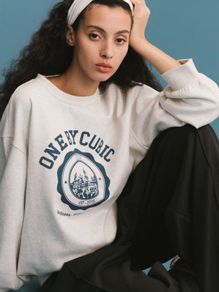 ONE BY CUBIC Oversized Crew Neck 100% Cotton Sweatshirt