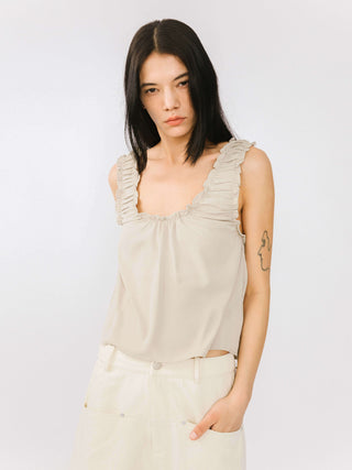 Ruched Thick Strap Tank Top