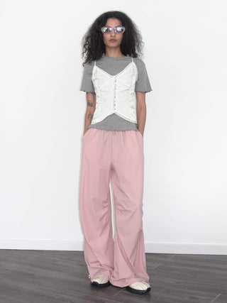 Loose Parachute Trousers with Elastic Waist