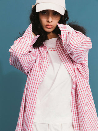 ONE BY CUBIC Checked Oversized Cotton Shirt