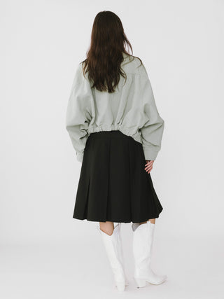 High Waisted A-line Midi Pleated Skirt