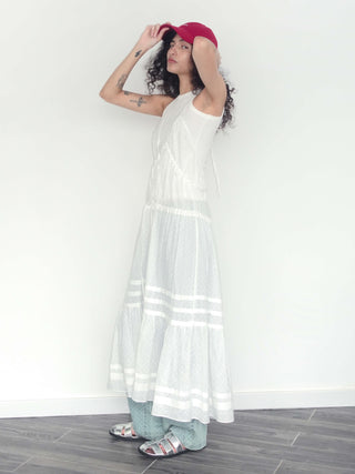 White Lace Halterneck Maxi Dress