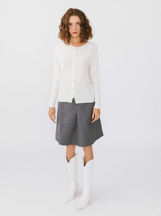 Wool Blend A-Line Skirt
