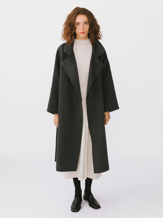 Single-Breasted Cashmere Long Coat
