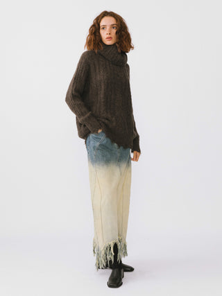 Off-Shoulder Long Sleeve Knitwear Sweater