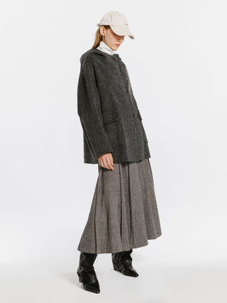 Tailored Coat with Sheep Wool Blend