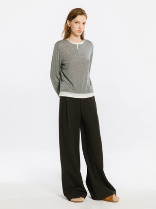 Gray Knitwear Jumper with Wool Blend