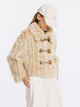 Wheat Faux Fur Short Coat