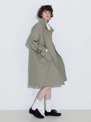 High Collar Long Trench Coat