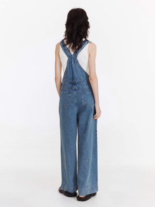 Heavy Washed Retro Denim Overalls